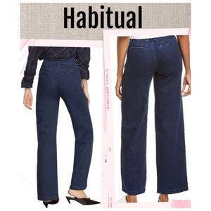 HABITUAL Jeans Suri High-Rise Slit Front Blue Denim New With Tags Size 24